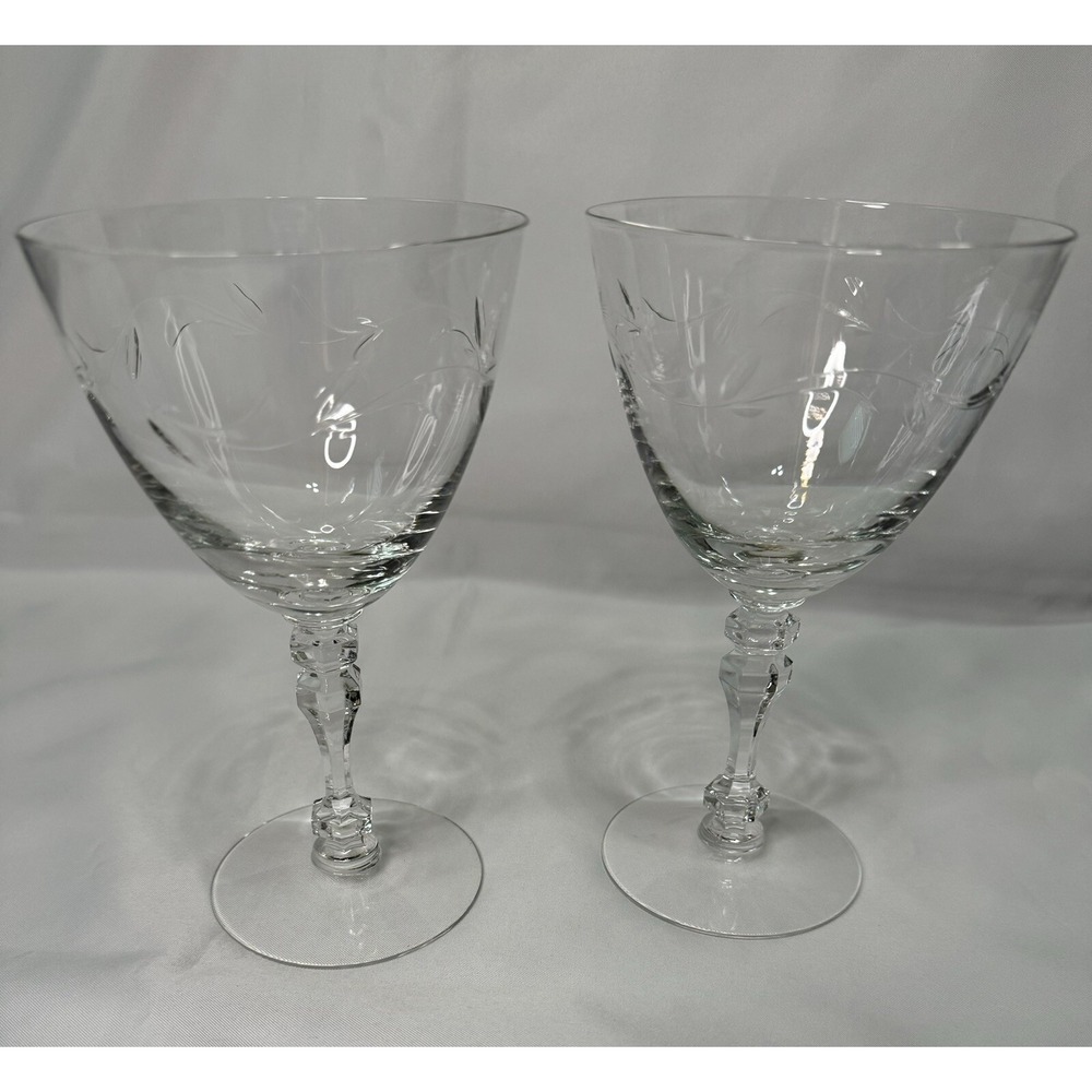 Tiffin-Franciscan June Night Crystal Wine Water Glasses Fine Dining Set VTG